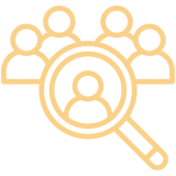 Finding person among group illustration