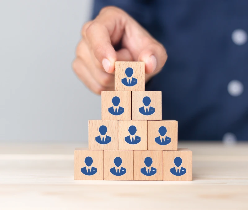 Building blocks with business icons